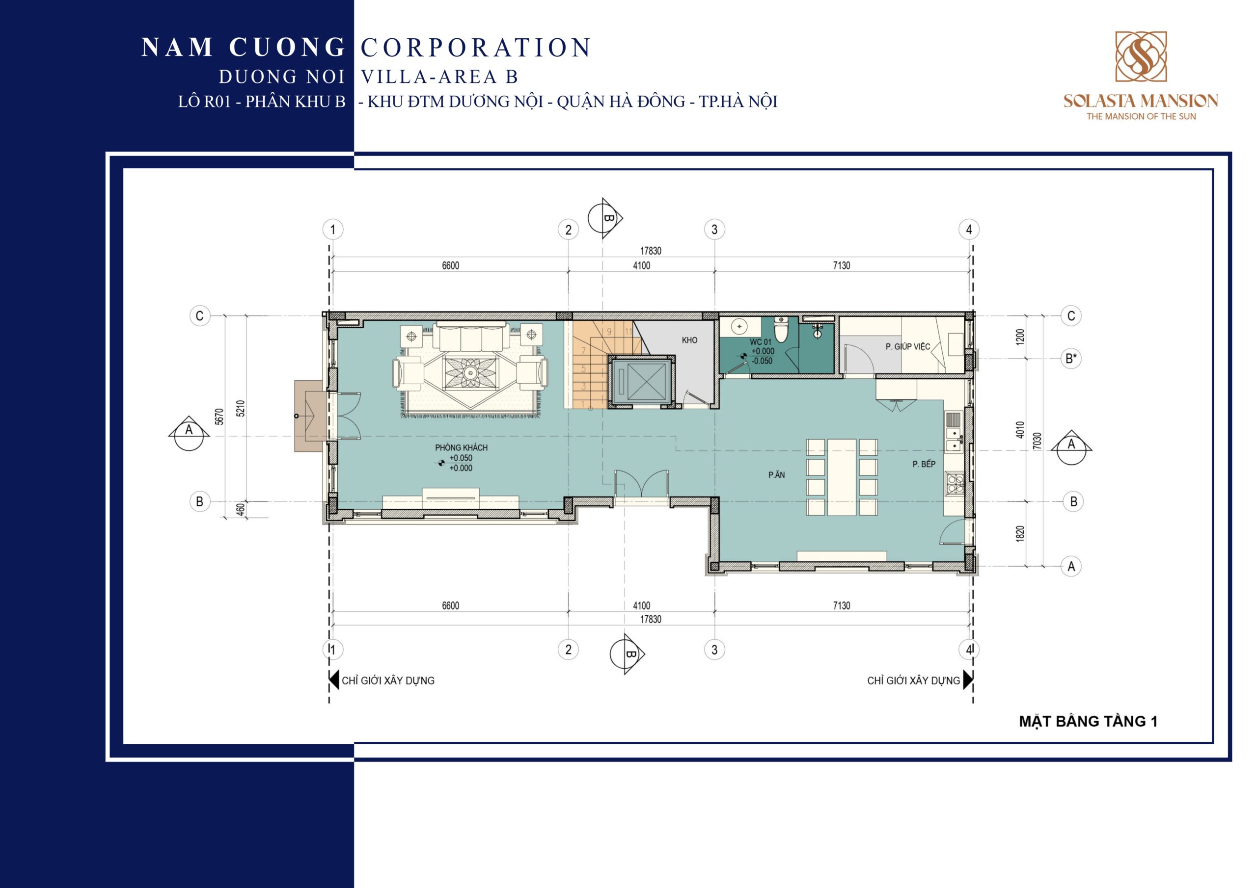 Thiết kế biệt thự Solasta Mansion Dương Nội tầng 1