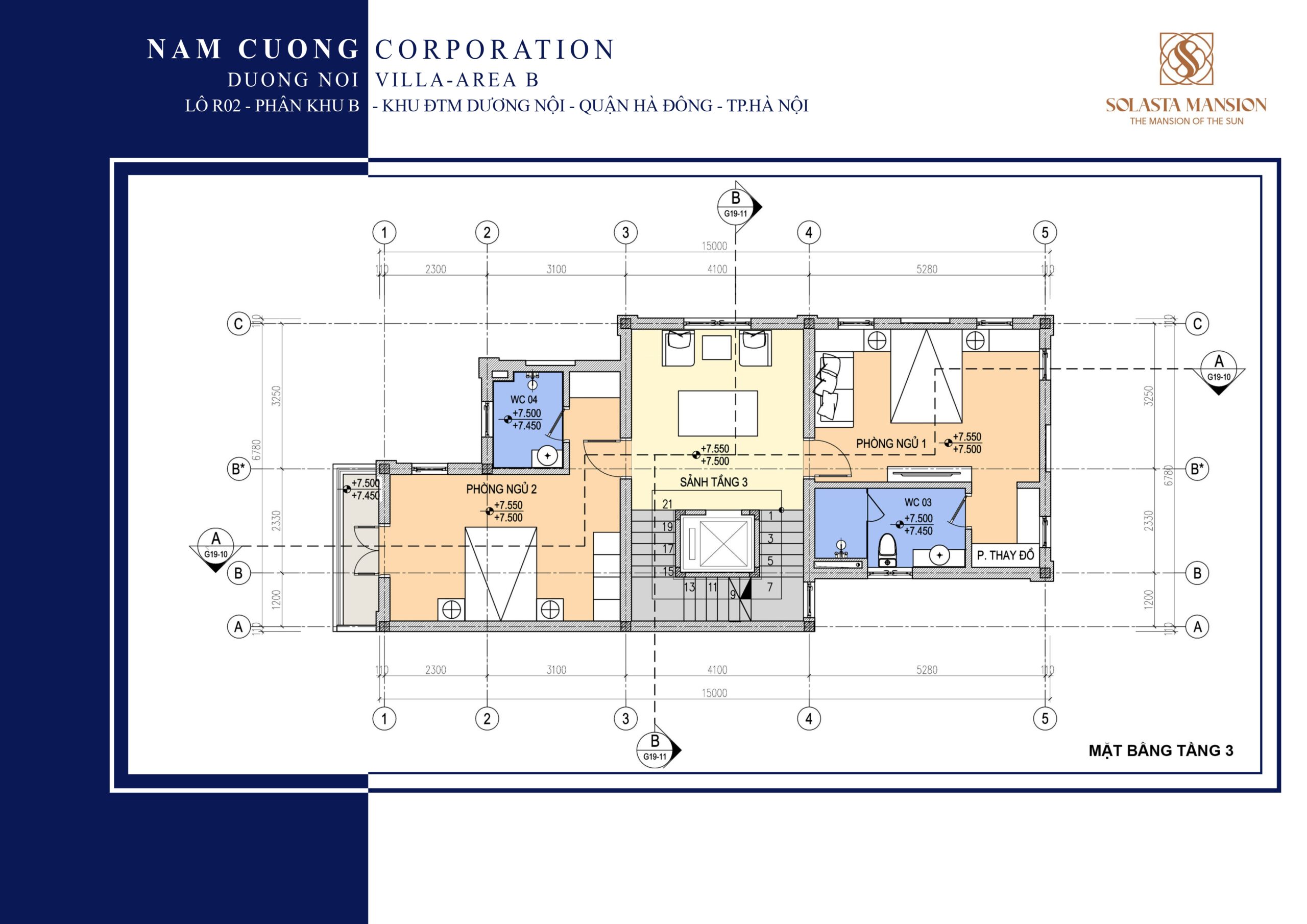 Thiết kế biệt thự góc Solasta Mansion Dương Nội tầng 3