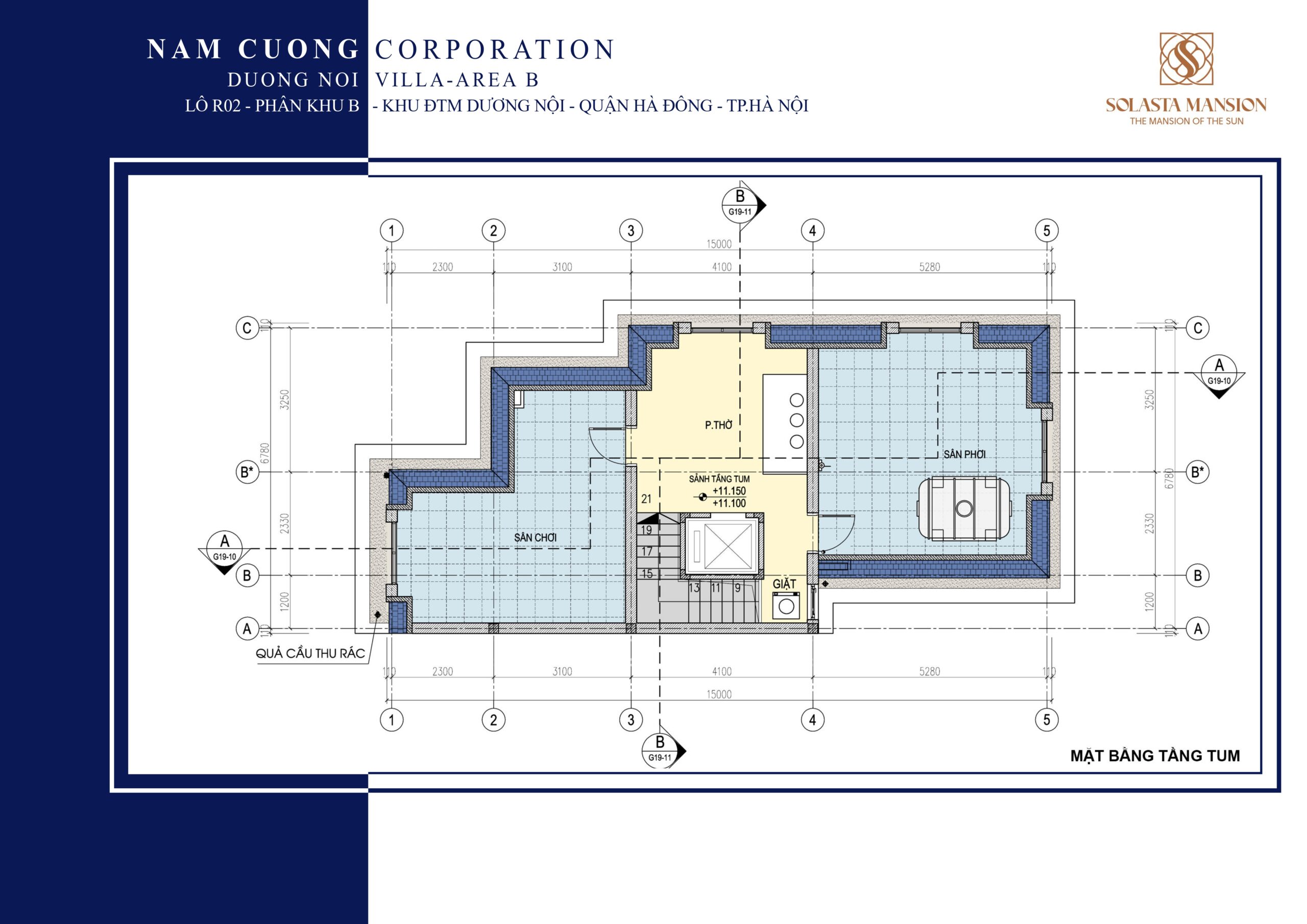 Thiết kế biệt thự góc Solasta Mansion Dương Nội tầng tum