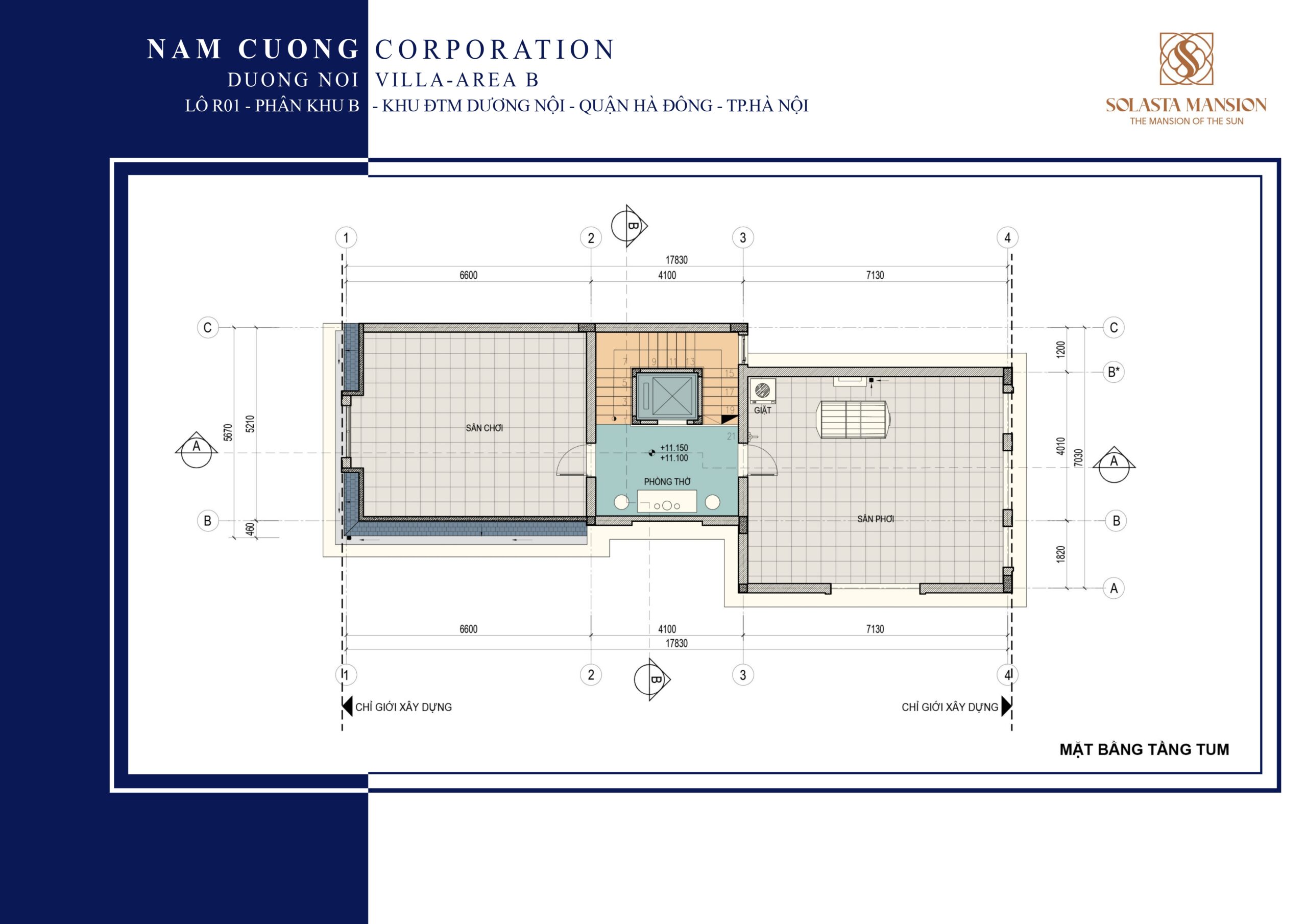 Thiết kế biệt thự Solasta Mansion Dương Nội tầng tum