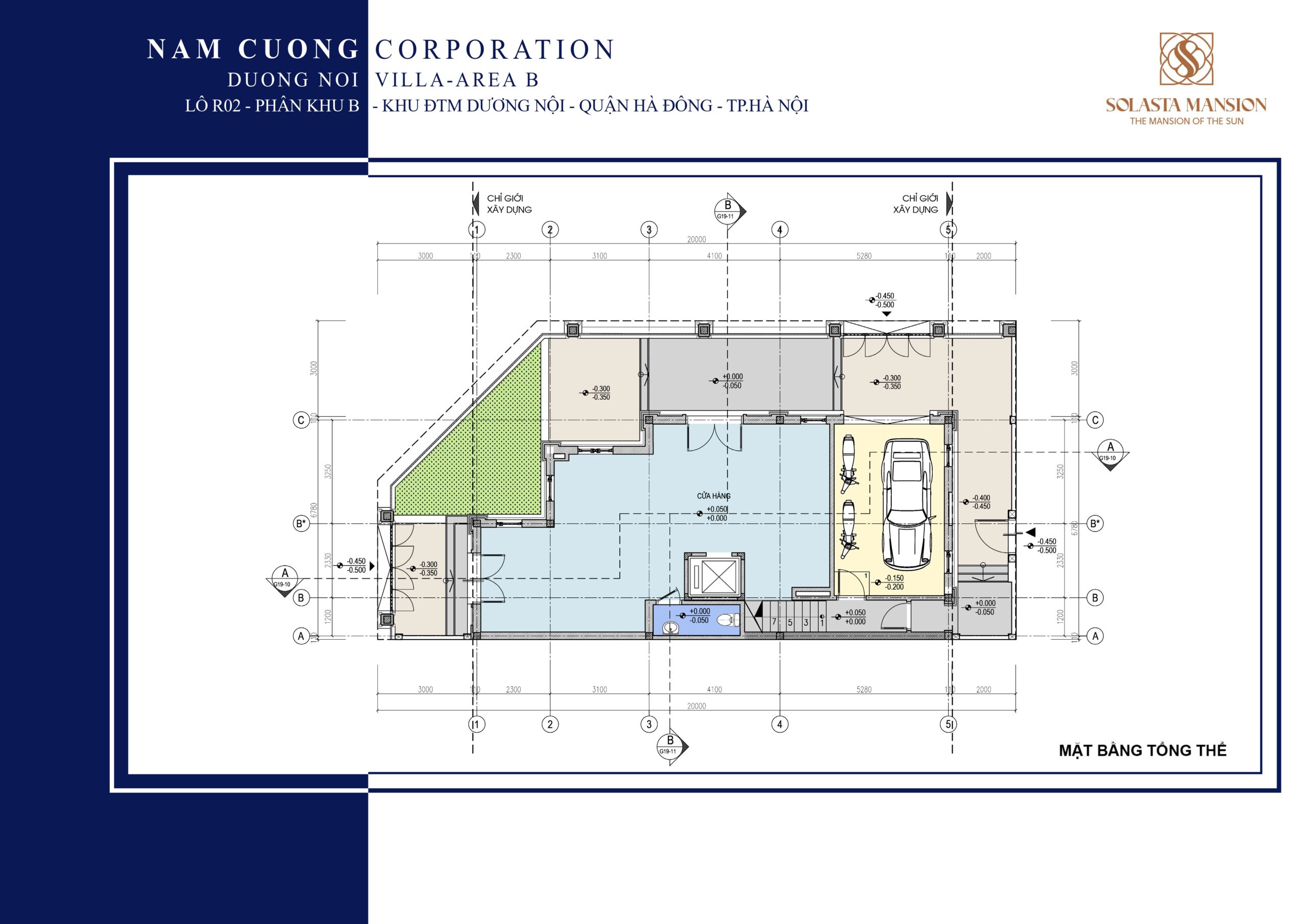 Thiết kế biệt thự góc Solasta Mansion Dương Nội tổng thể
