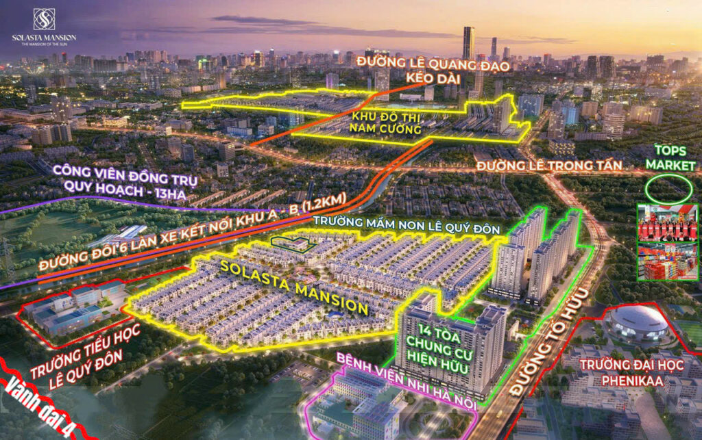 Vị trí quy hoạch biệt thự Solasta Mansion Dương Nội
